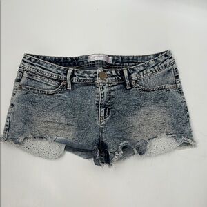 No Boundaries Blue Jean Shorts Distressed Cut-Off Style